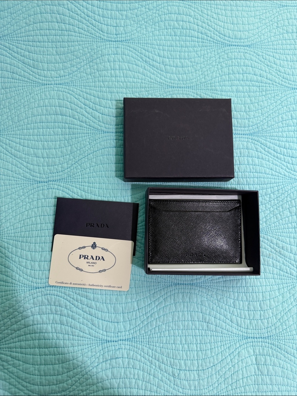 Prada Black Saffiano Leather Card Case